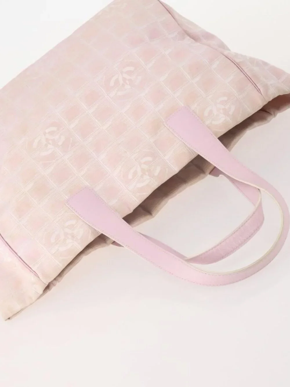 CHANEL New Travel Line Tote Bag Nylon 3 Set Pink Black CC Auth ti3919